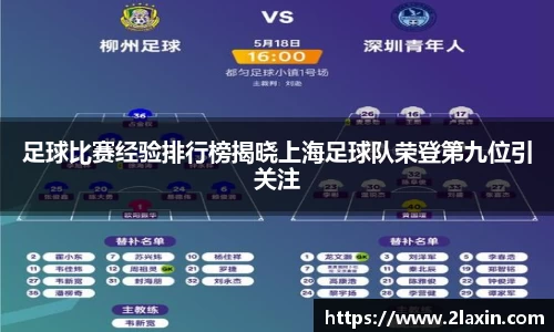 足球比赛经验排行榜揭晓上海足球队荣登第九位引关注